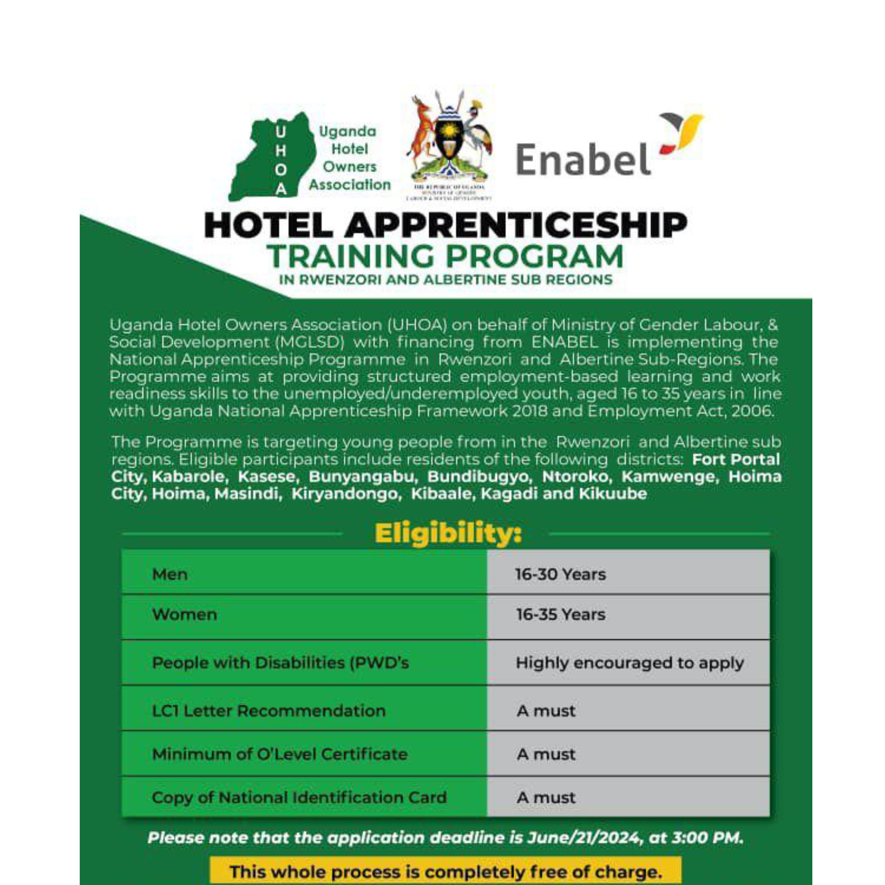 Hotel Apprenticeship Training Program In The Rwenzori And Albertine ...